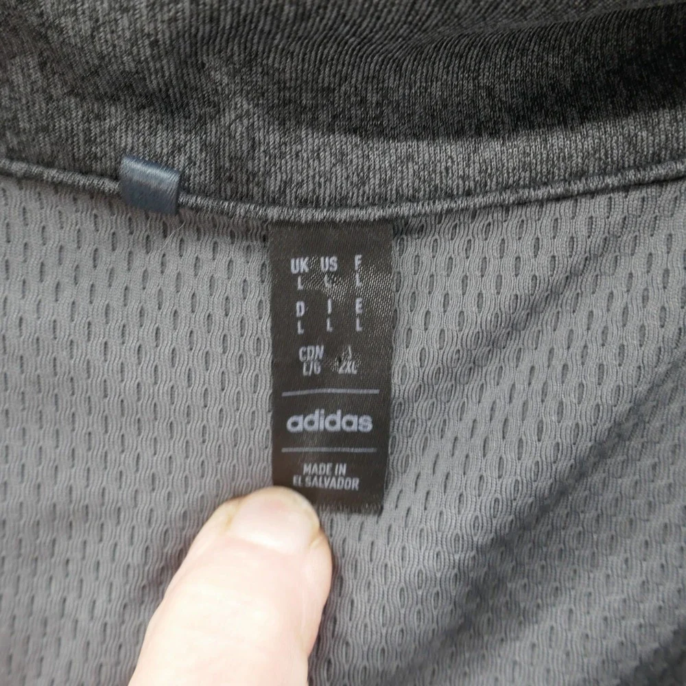 Adidas Lightweight 1/4‎ Zip Jacket Large Gray Heather Mens Mock Neck Golf
